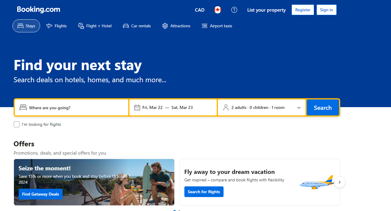 Booking.com (Hotels) banner