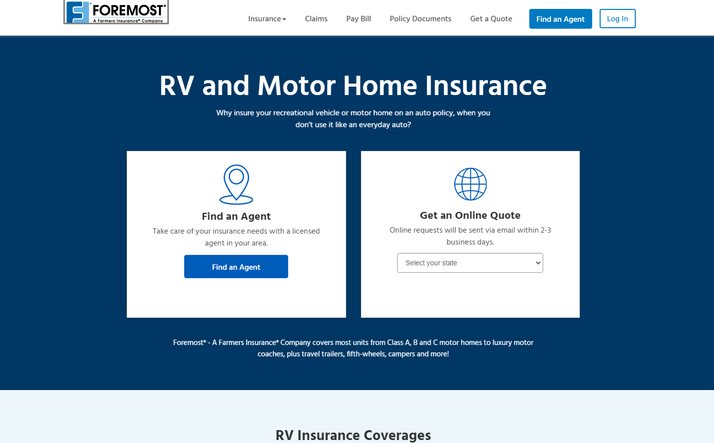 Foremost RV Insurance banner