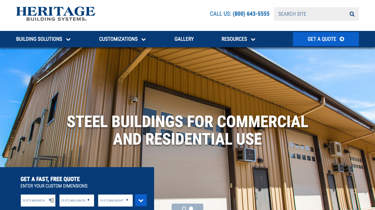 Heritage Building Systems banner