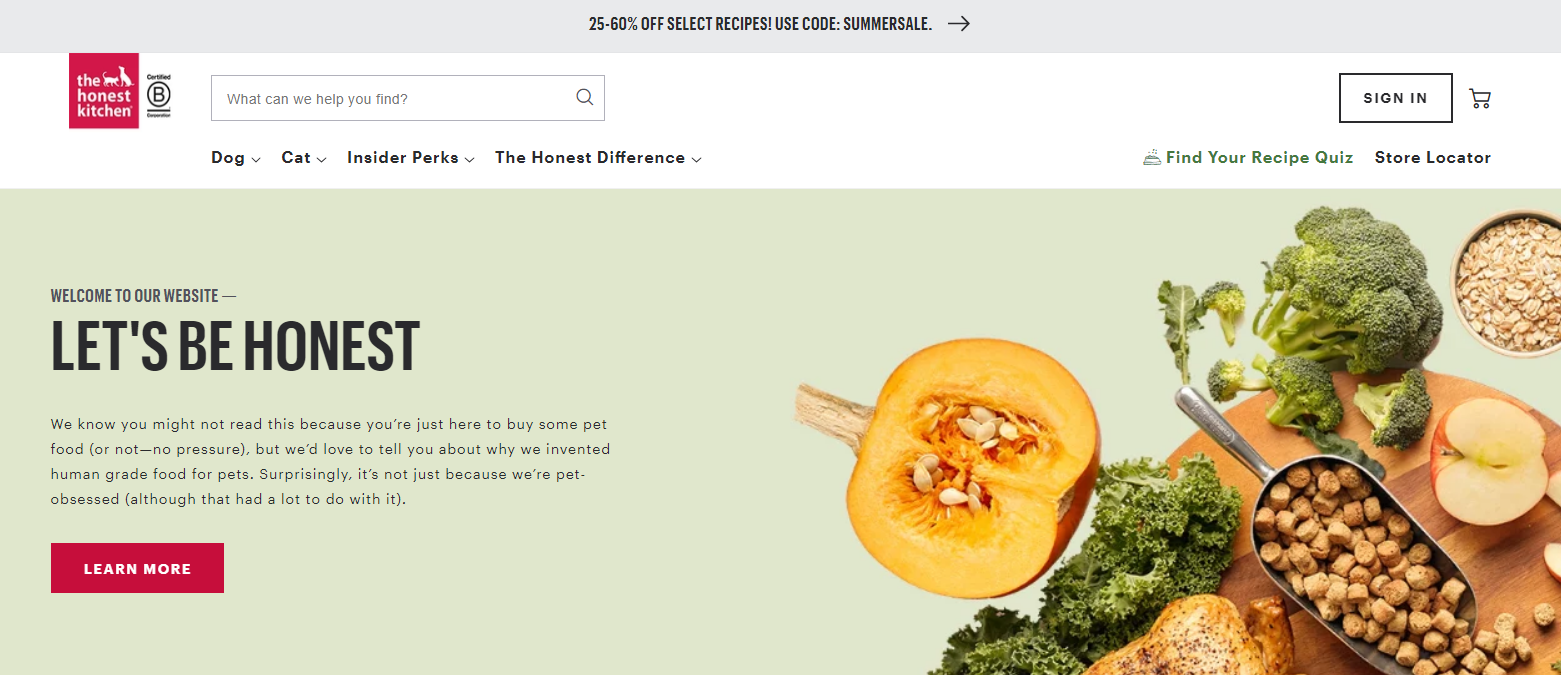 The Honest Kitchen banner