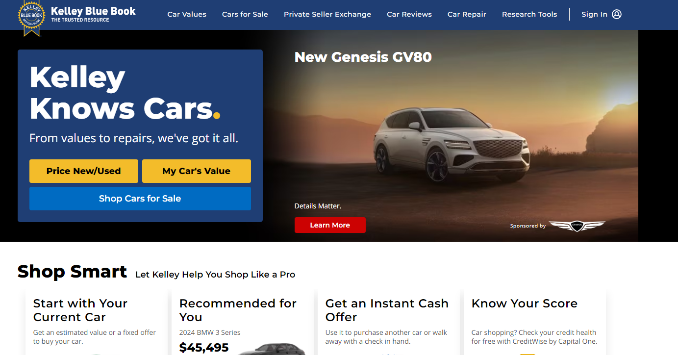 Kelley Blue Book banner