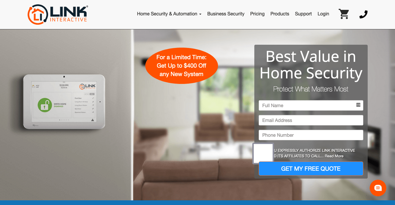Link Home Security banner