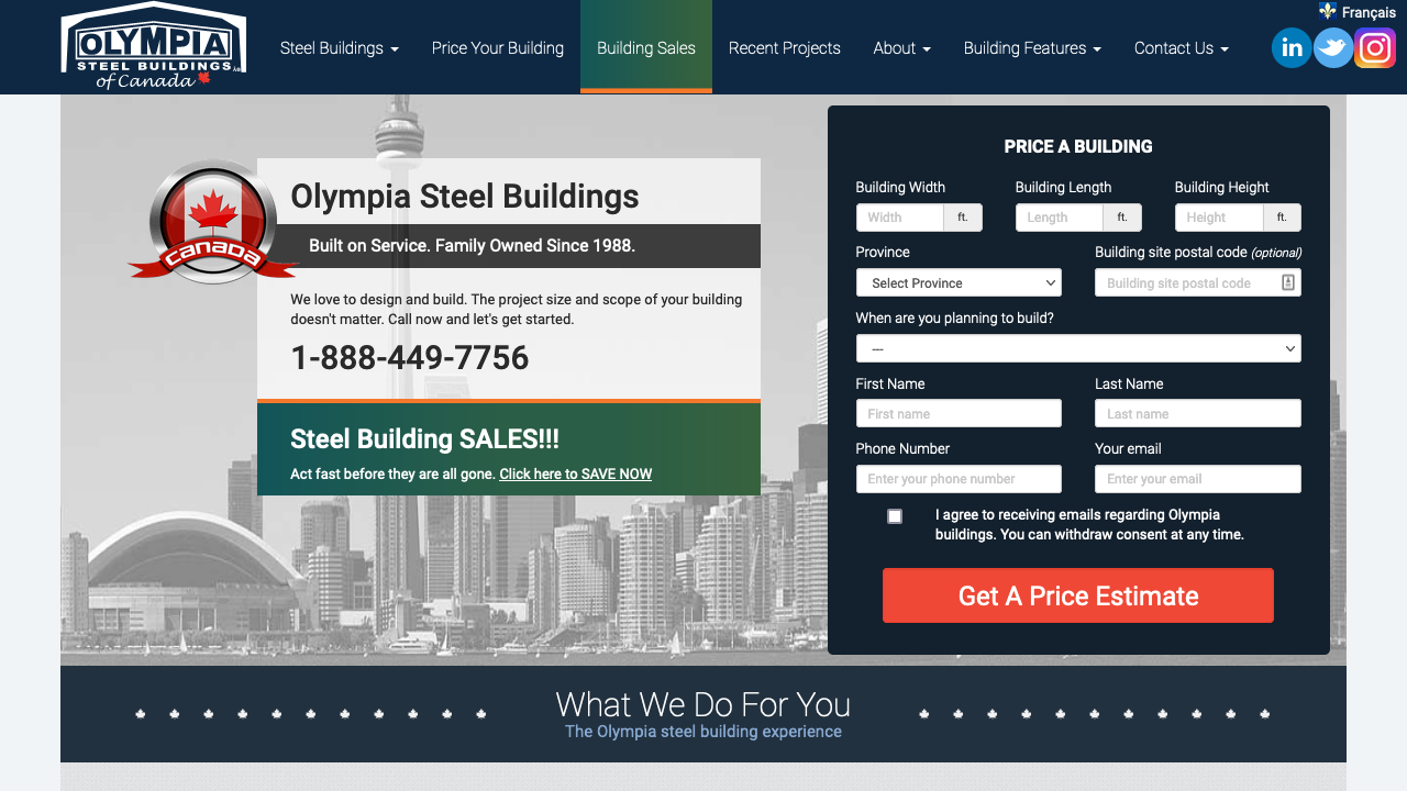 Olympia Steel Buildings banner