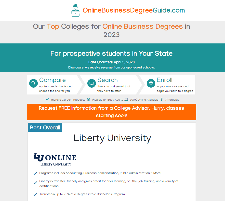 Online Business Degree Guide banner