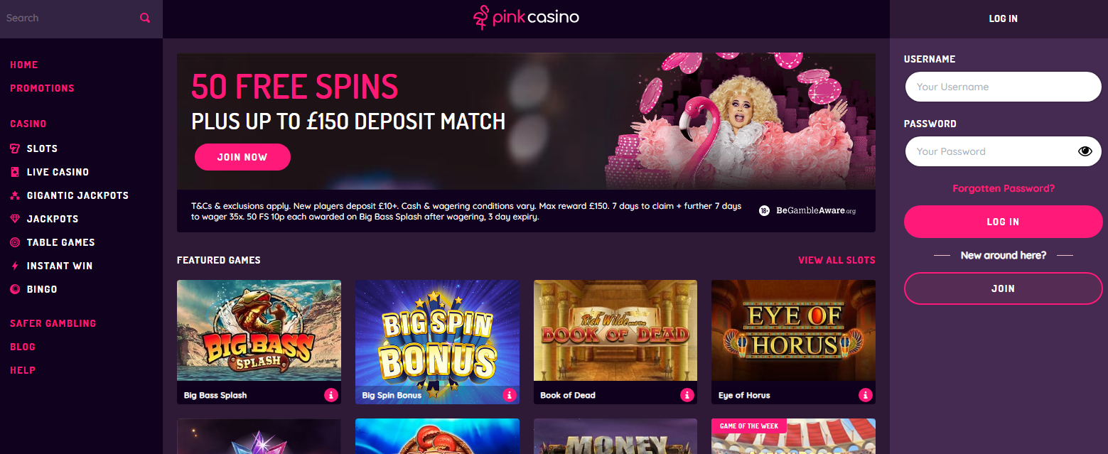 Pink Casino banner