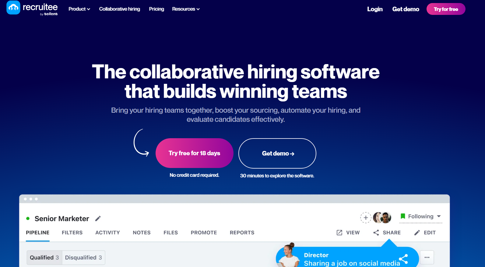 Recruitee Software banner