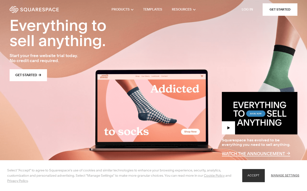 Squarespace banner