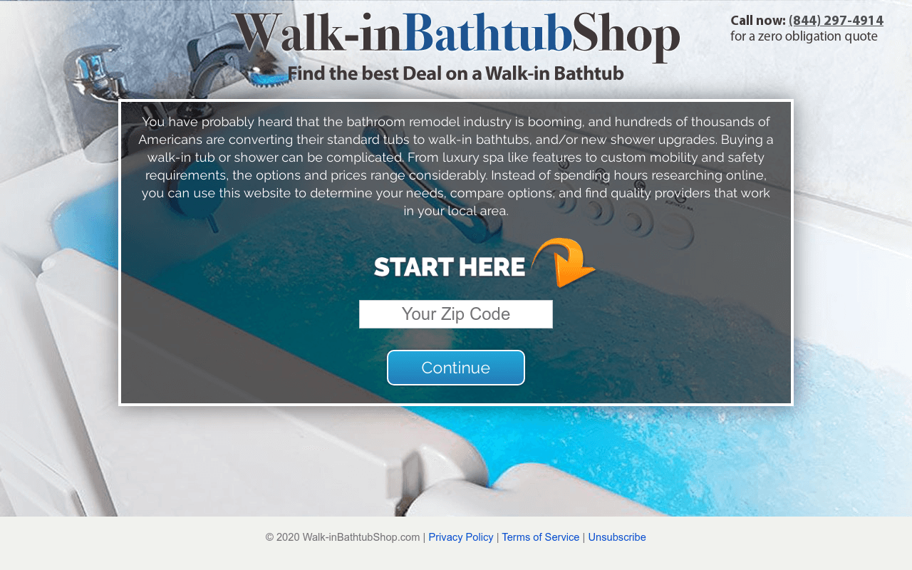 Walk-in Bathtub Shop hero