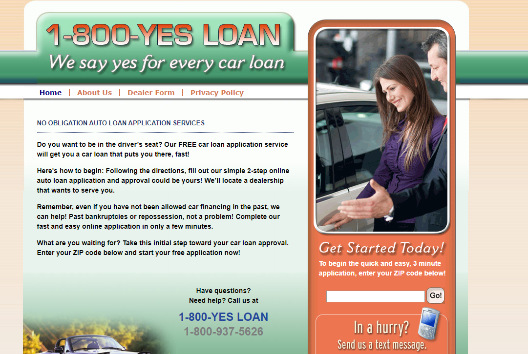 1-800-Yes Loan banner